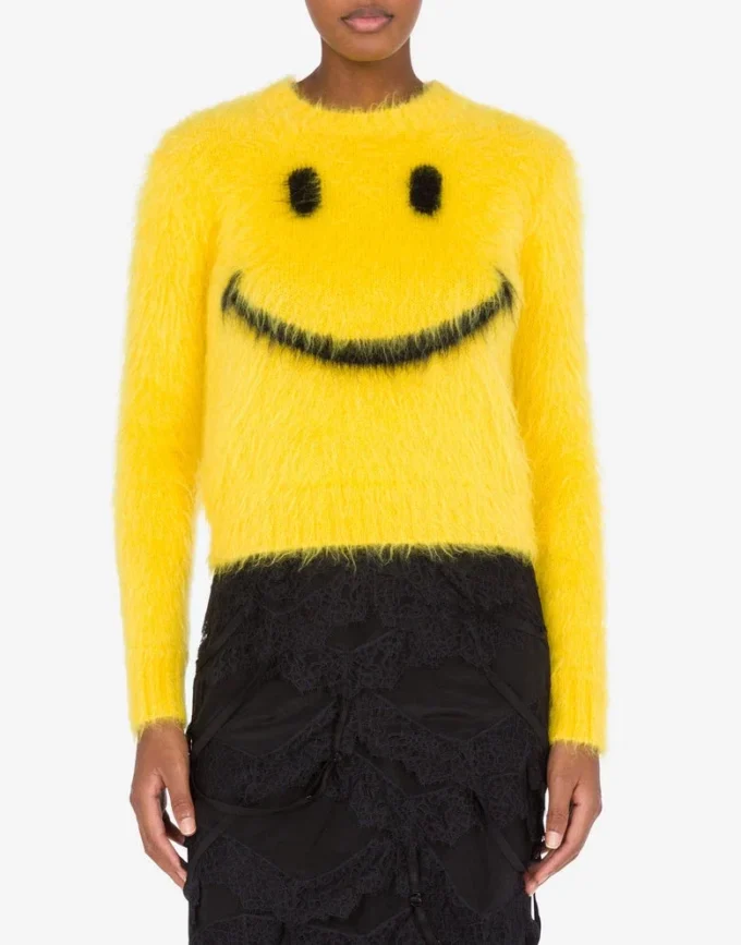 Sweter z czesanej moheru Smiley Sweter z czesanej moheru Smiley