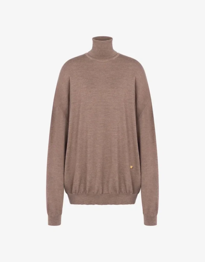Sweter z golfem z wełny Golden M Sweter z golfem z wełny Golden M