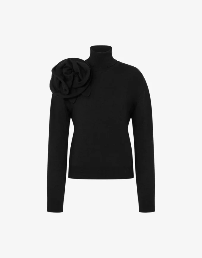 Sweter z golfem z wełny merynosowej