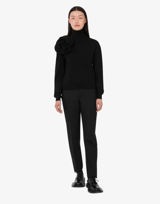 Sweter z golfem z wełny merynosowej