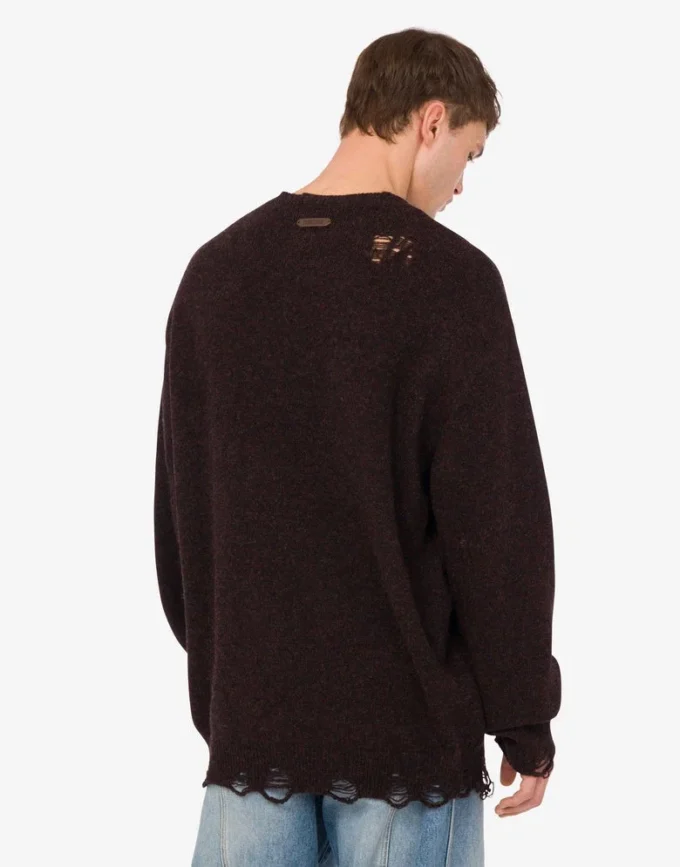 Sweter z intarsją z wełny szetlandzkiej