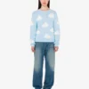 Sweter z mieszanki bawełny organicznej z nadrukiem archiwalnych chmur