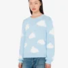 Sweter z mieszanki bawełny organicznej z nadrukiem archiwalnych chmur
