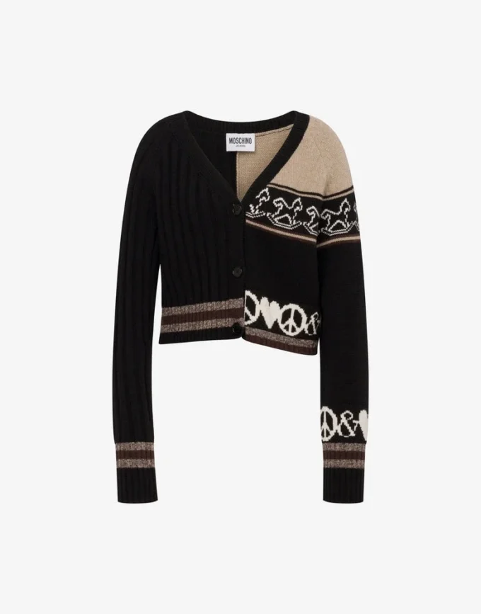 Sweter z mieszanki wełny intarsja Sweter z mieszanki wełny intarsja