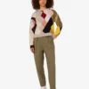 Sweter z moheru z wstawkami z gazy