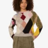 Sweter z moheru z wstawkami z gazy