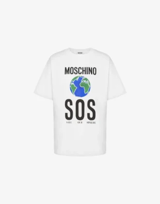 T-shirt z dzianiny z bawełny organicznej z nadrukiem