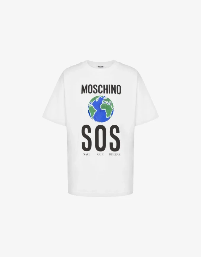 T-shirt z dzianiny z bawełny organicznej z nadrukiem