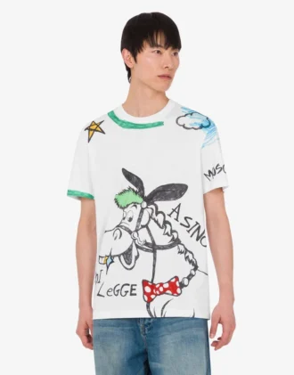 T-shirt z dzianiny z bawełny organicznej z nadrukiem