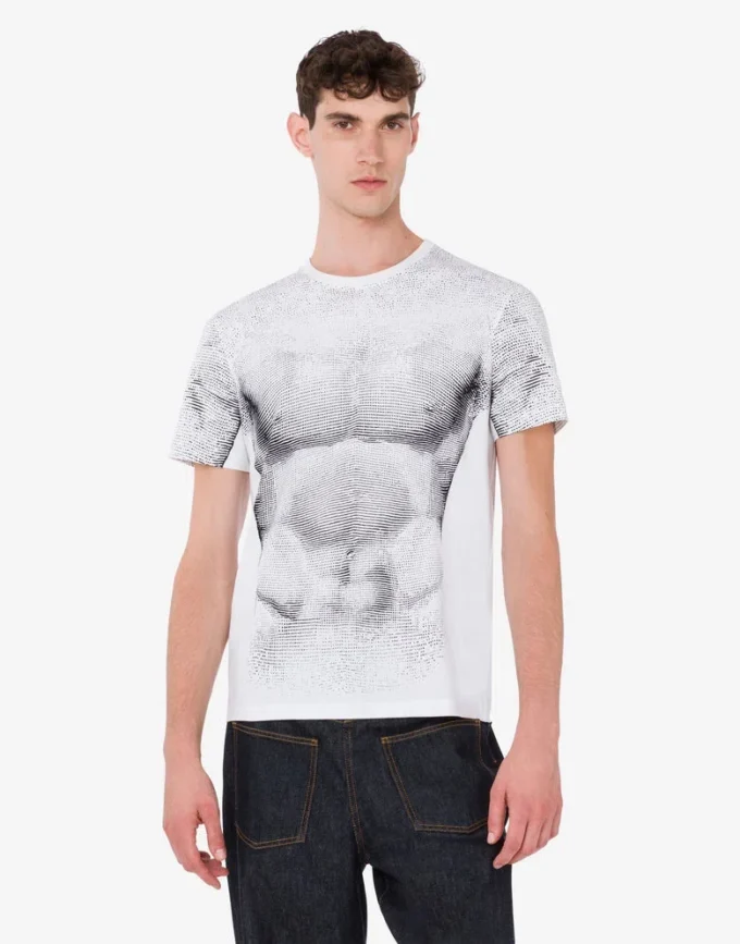 T-shirt z dzianiny z bawełny organicznej z nadrukiem