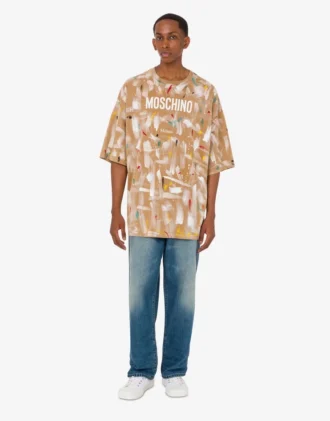 T-shirt z dzianiny z bawełny organicznej z nadrukiem