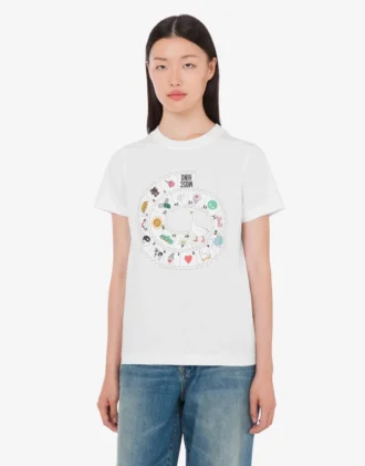T-shirt z dzianiny z bawełny organicznej z nadrukiem