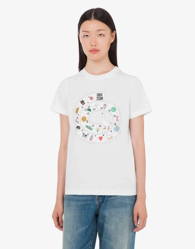T-shirt z dzianiny z bawełny organicznej z nadrukiem