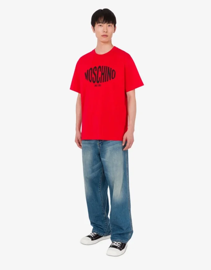 T-shirt z dzianiny z bawełny organicznej z nadrukiem