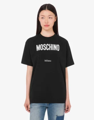 T-shirt z dzianiny z bawełny organicznej z nadrukiem