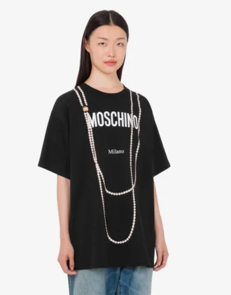 T-shirt z dzianiny z bawełny organicznej z nadrukiem