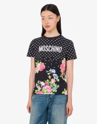 T-shirt z dzianiny z bawełny organicznej z nadrukiem