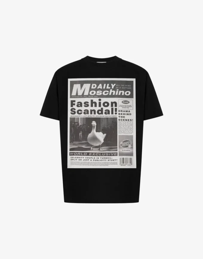 T-shirt z dzianiny z bawełny organicznej z nadrukiem