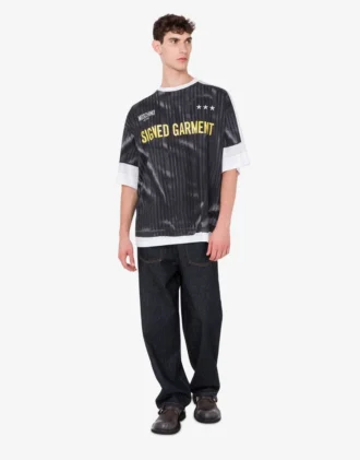 T-shirt z dzianiny z bawełny organicznej z nadrukiem