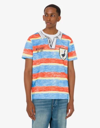 T-shirt z dzianiny z bawełny organicznej z nadrukiem