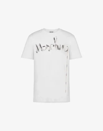 T-shirt z dzianiny z bawełny organicznej z nadrukiem