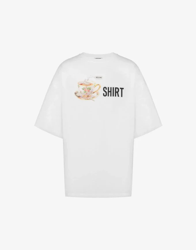 T-shirt z dzianiny z bawełny organicznej z nadrukiem