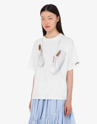 T-shirt z dzianiny z bawełny organicznej z nadrukiem