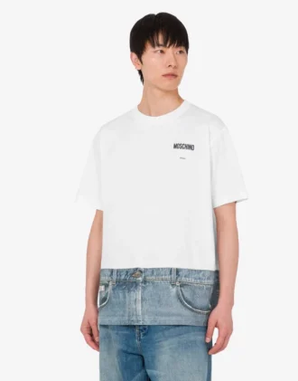 T-shirt z dzianiny z bawełny organicznej z nadrukiem