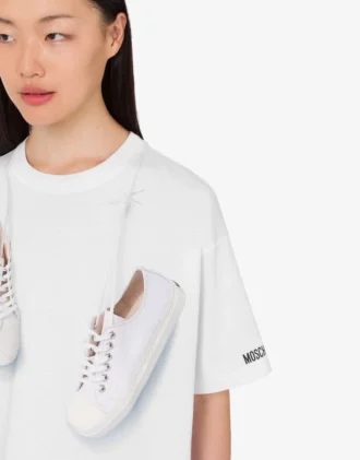 T-shirt z dzianiny z bawełny organicznej z nadrukiem