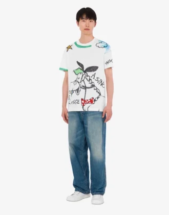 T-shirt z dzianiny z bawełny organicznej z nadrukiem