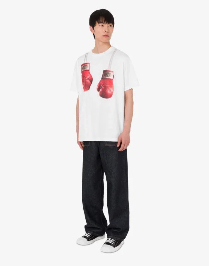T-shirt z dzianiny z bawełny organicznej z nadrukiem