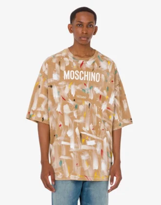 T-shirt z dzianiny z bawełny organicznej z nadrukiem