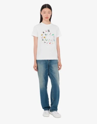 T-shirt z dzianiny z bawełny organicznej z nadrukiem