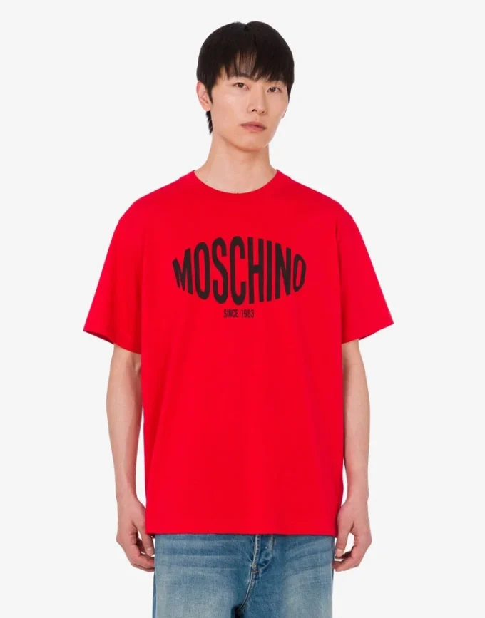 T-shirt z dzianiny z bawełny organicznej z nadrukiem