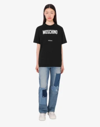 T-shirt z dzianiny z bawełny organicznej z nadrukiem