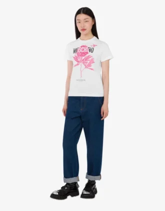T-shirt z dzianiny z bawełny organicznej z nadrukiem