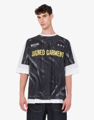 T-shirt z dzianiny z bawełny organicznej z nadrukiem