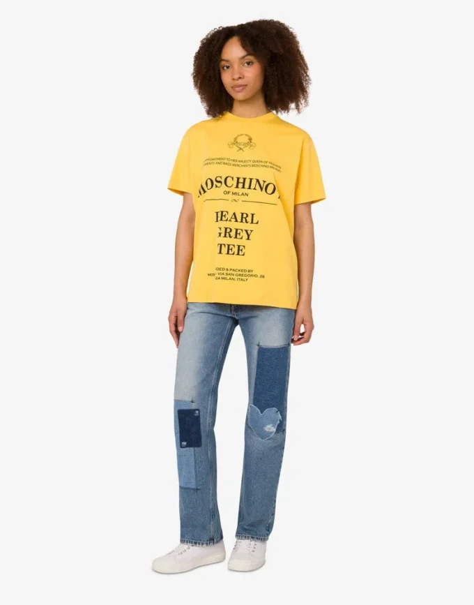 T-shirt z dzianiny z bawełny organicznej z nadrukiem T-shirt z dzianiny z bawełny organicznej z nadrukiem