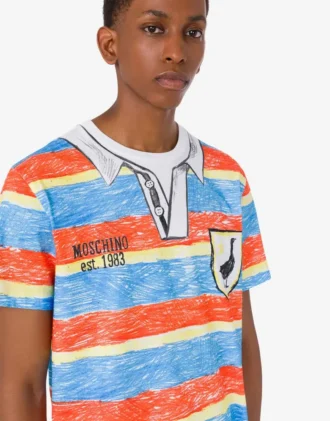 T-shirt z dzianiny z bawełny organicznej z nadrukiem