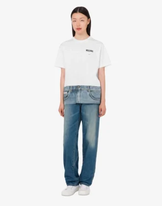 T-shirt z dzianiny z bawełny organicznej z nadrukiem