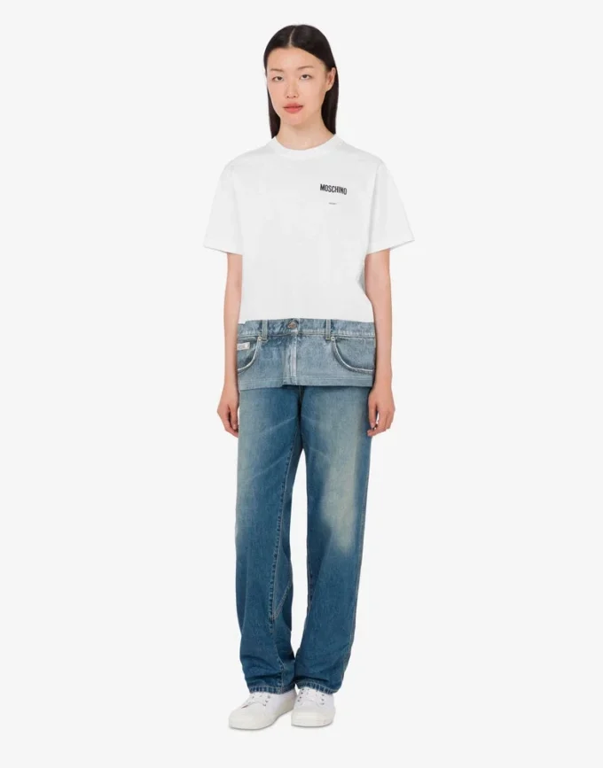 T-shirt z dzianiny z bawełny organicznej z nadrukiem