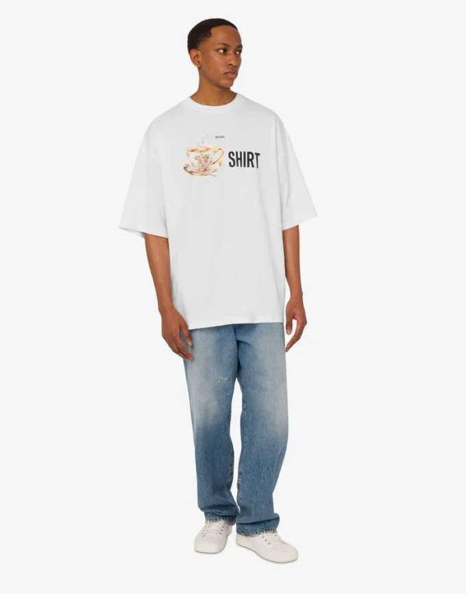 T-shirt z dzianiny z bawełny organicznej z nadrukiem