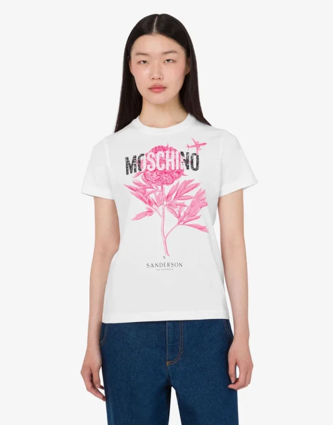 T-shirt z dzianiny z bawełny organicznej z nadrukiem