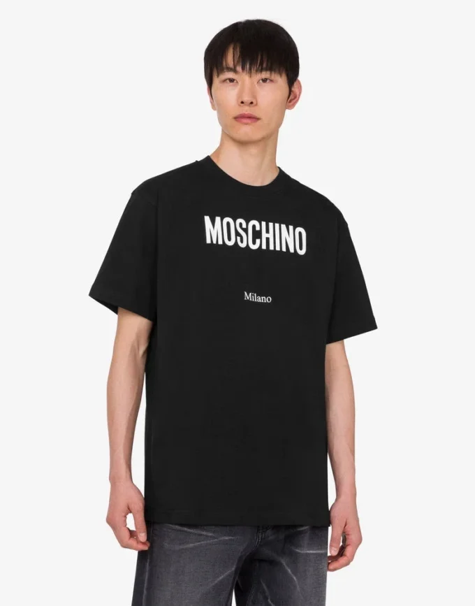 T-shirt z dzianiny z bawełny organicznej z nadrukiem