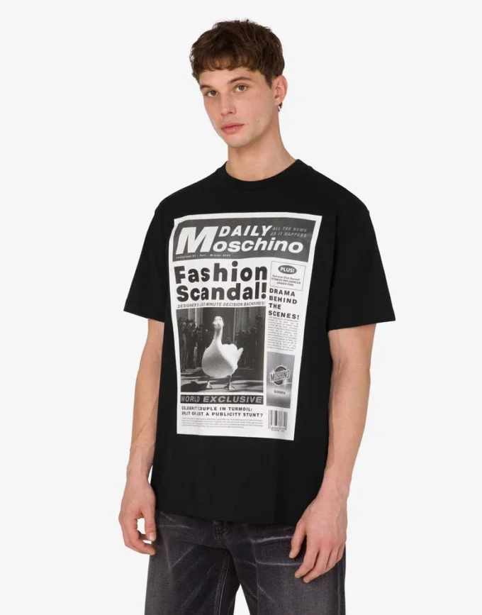 T-shirt z dzianiny z bawełny organicznej z nadrukiem