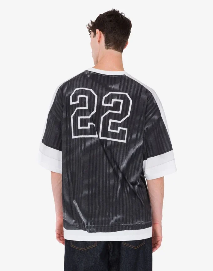 T-shirt z dzianiny z bawełny organicznej z nadrukiem T-shirt z dzianiny z bawełny organicznej z nadrukiem