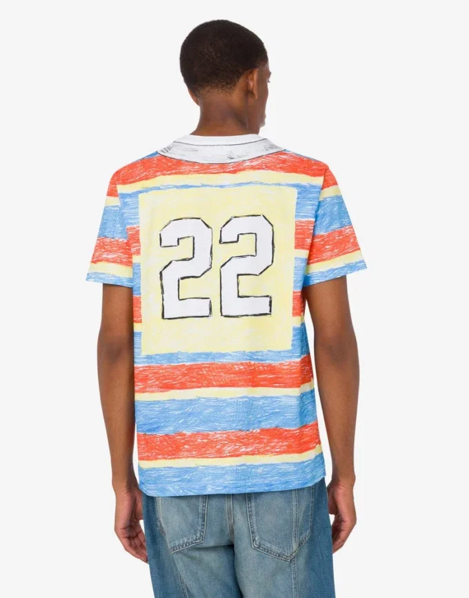 T-shirt z dzianiny z bawełny organicznej z nadrukiem T-shirt z dzianiny z bawełny organicznej z nadrukiem