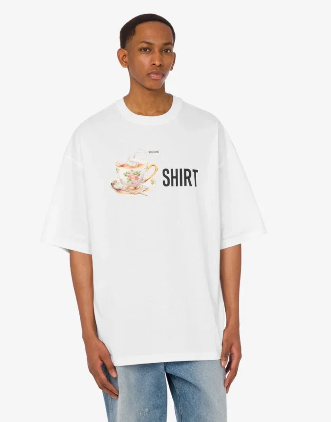 T-shirt z dzianiny z bawełny organicznej z nadrukiem