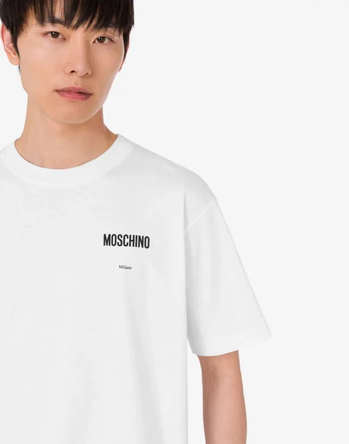 T-shirt z dzianiny z bawełny organicznej z nadrukiem T-shirt z dzianiny z bawełny organicznej z nadrukiem
