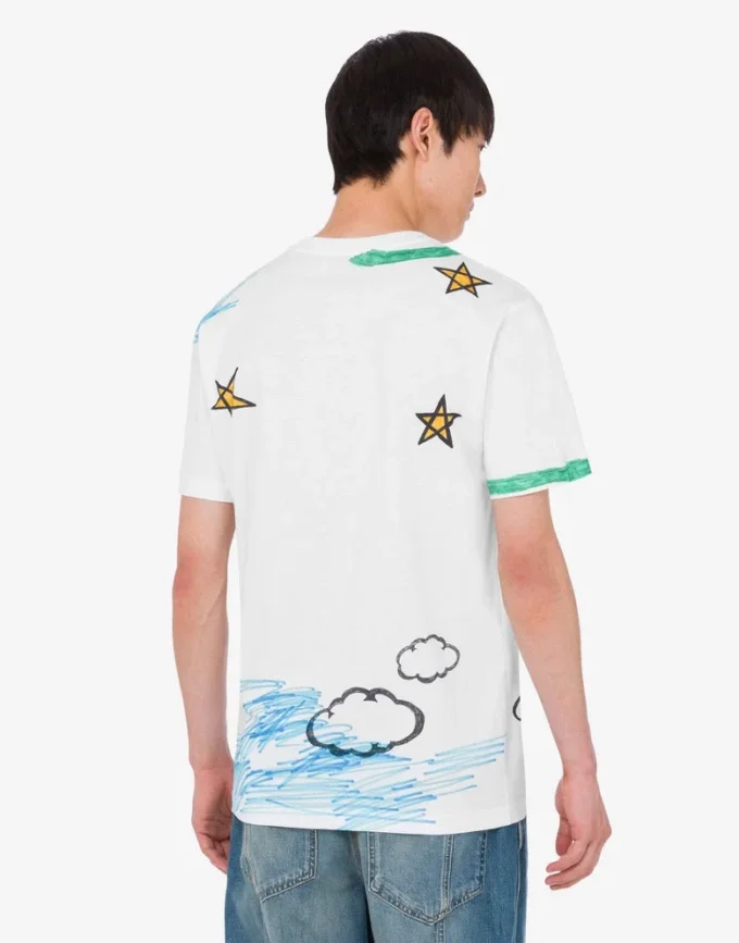 T-shirt z dzianiny z bawełny organicznej z nadrukiem
